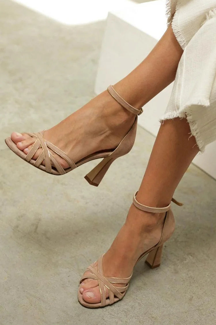 Blokhak Sandalen met Bandjes