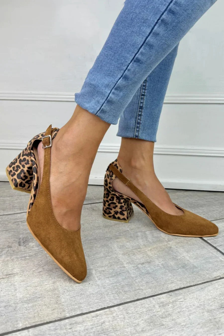 Luipaardprint Slingback Pumps