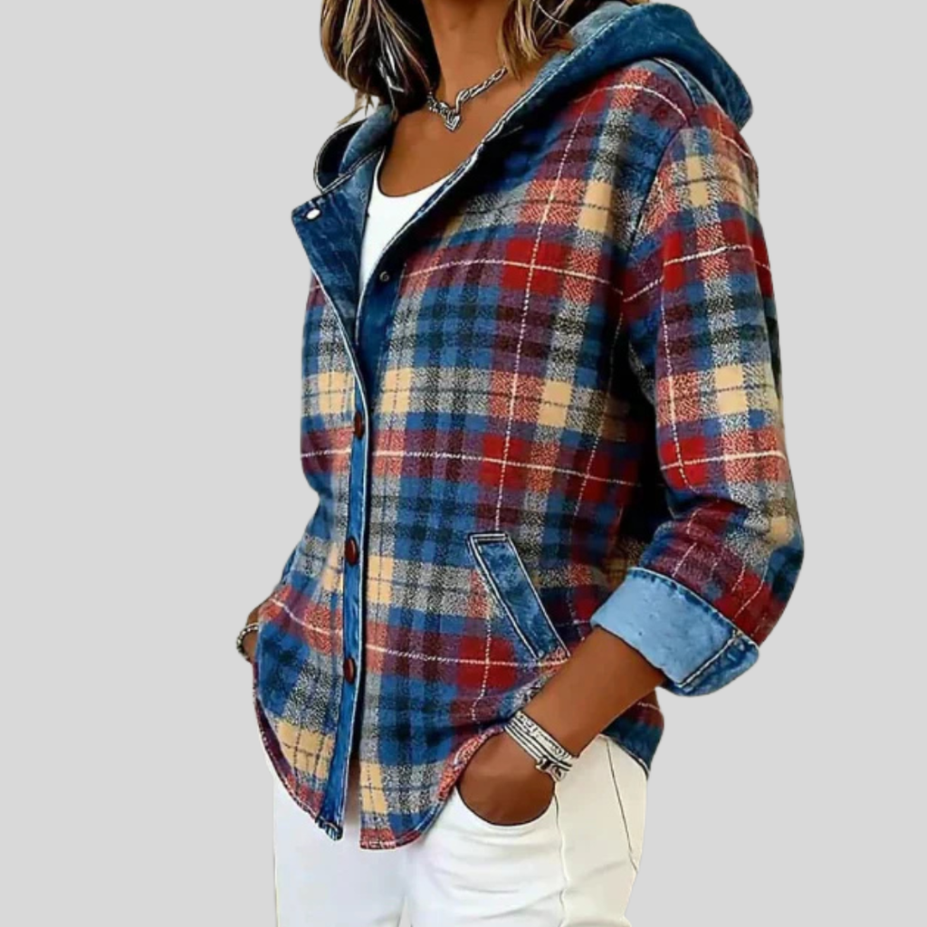Lotte - Geruite Denim Blouse