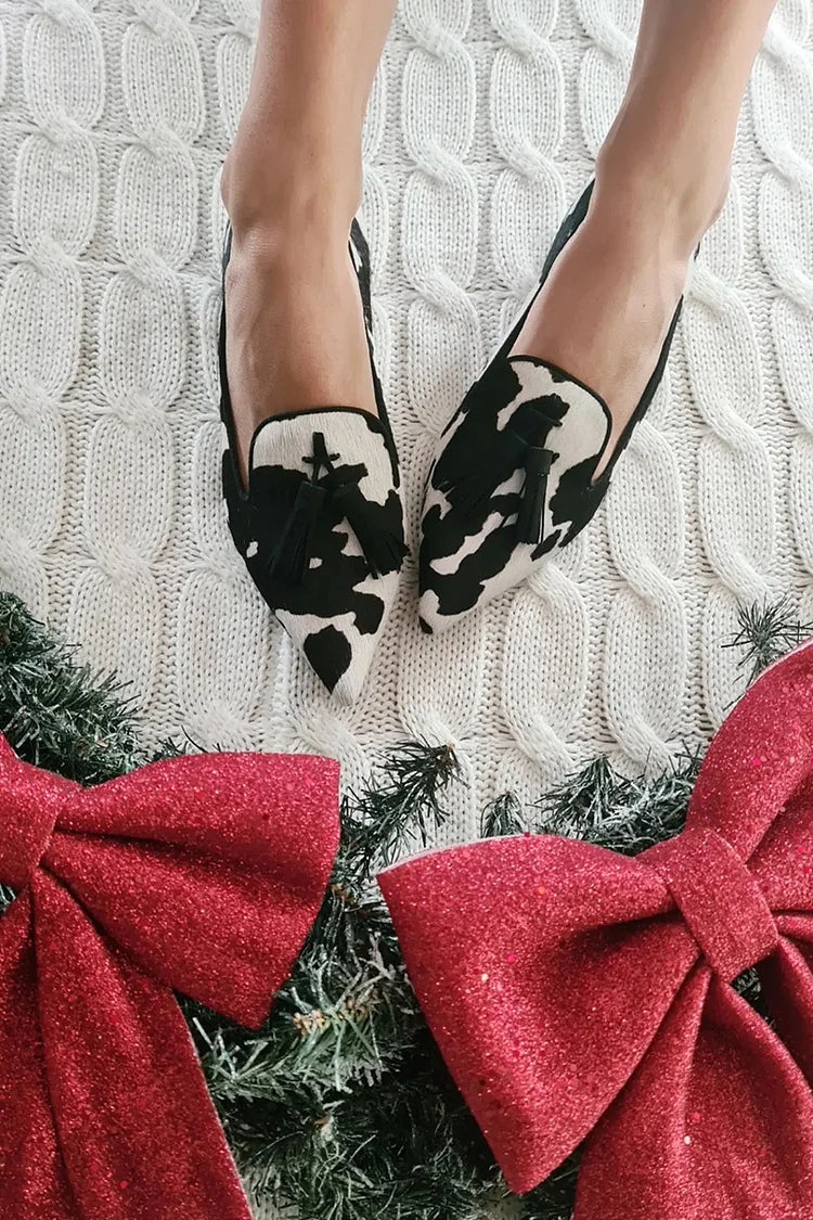 Koeprint Loafers met Kwastje
