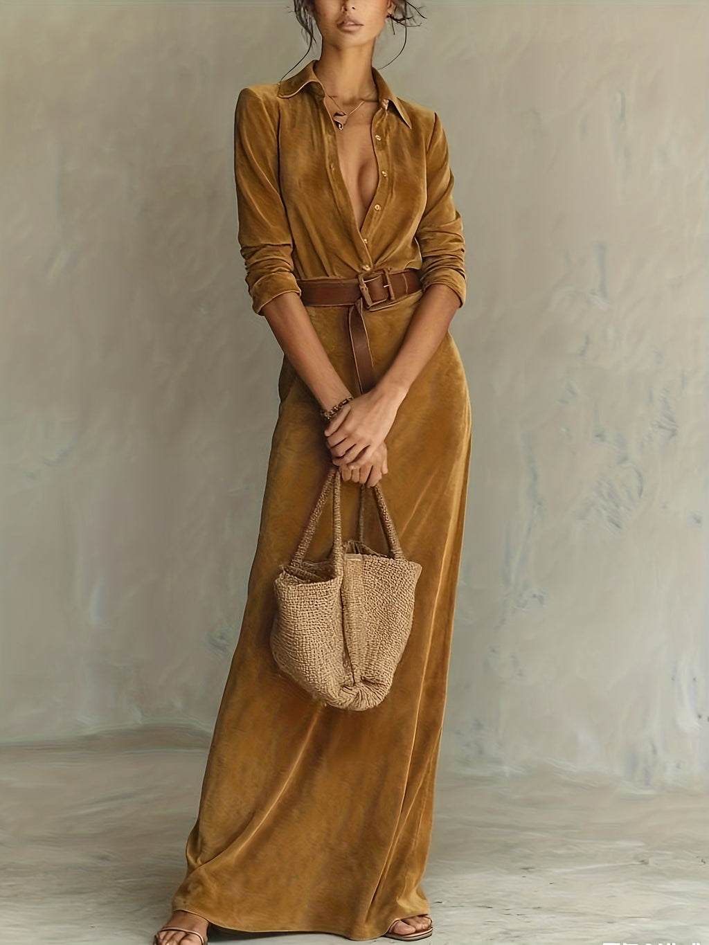 Aurelia | Suède jurk met riem