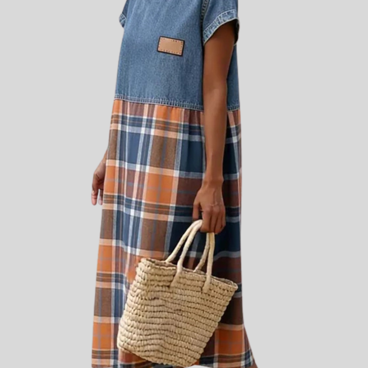 Zoë - Casual Patchwork Denim Jurk