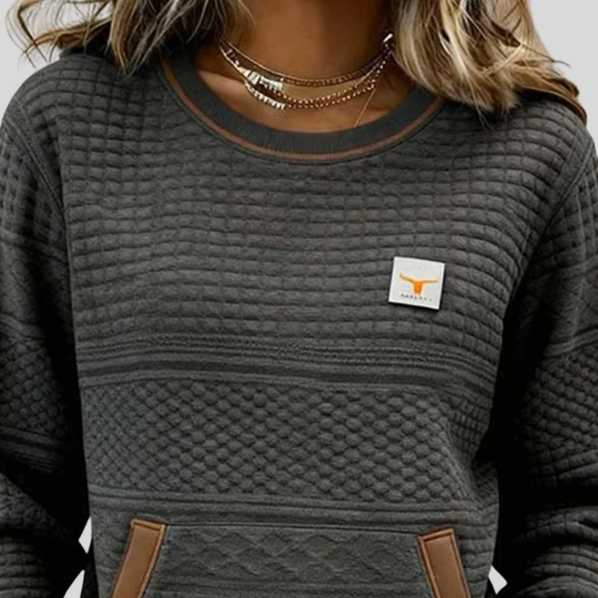 Lynn - Colorblock Hoodie met Ronde Hals