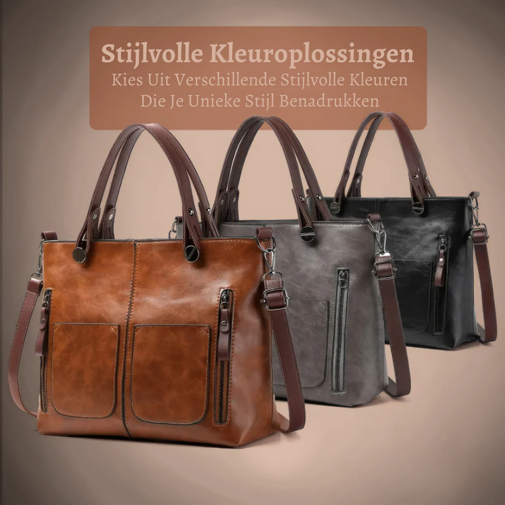 Ilse | Tijdloze Leren Schoudertas