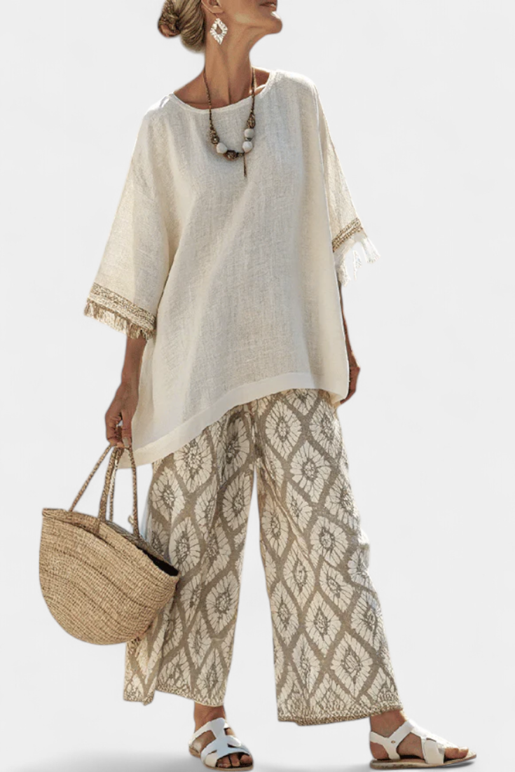 Tara - Verfijnde Top & Casual Broeken Set