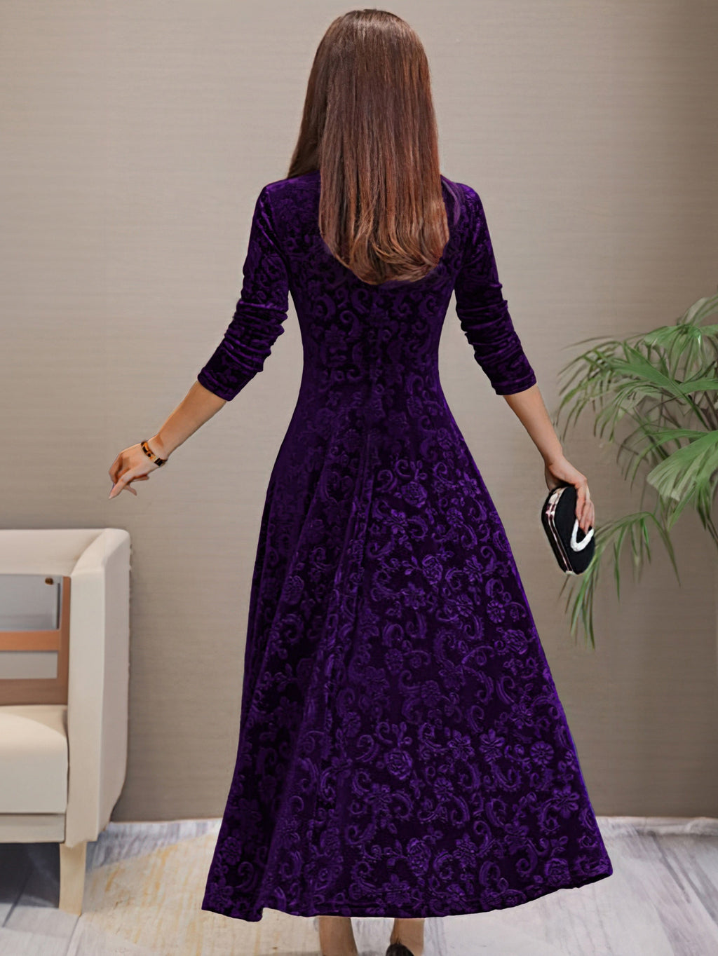 Denise | Fluwelen elegante jurk