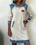 Hoodiejurk met contrasterende details