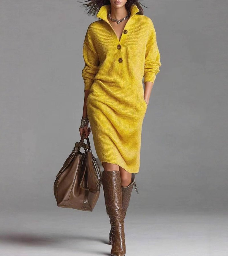 Carmen | Warme gebreide jurk, elegant en comfortabel