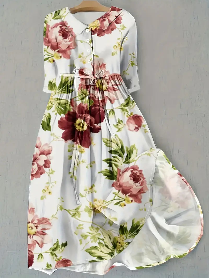 Margot | Elegante statement bloemenjurk