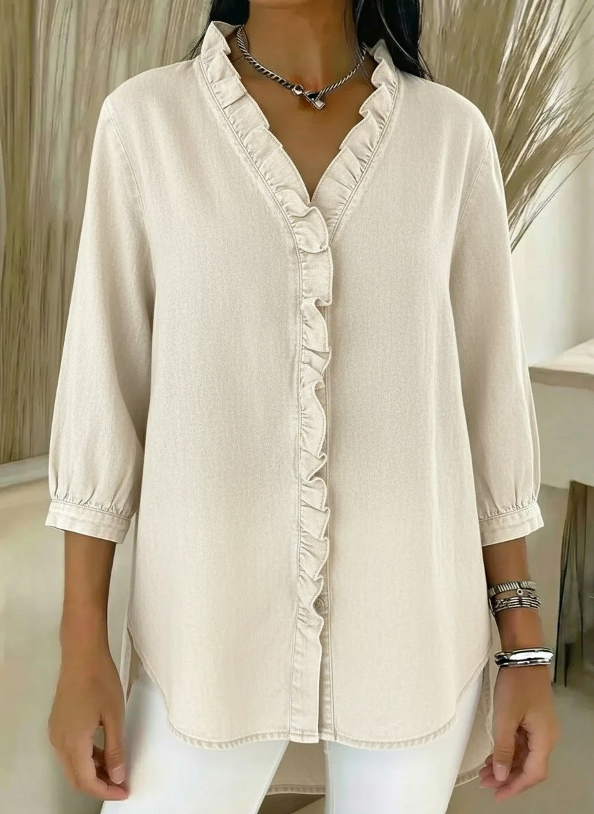 Margreet – Elegante Blouse met Volantdetails