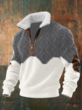 Dirk – Gebreide Quarter-Zip Trui met Gevoerde Kraag