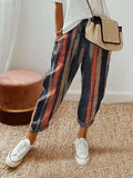 Sofie – Ademende Linnen Pantalon, Casual en Stijlvol (Kleurrijke strepen)