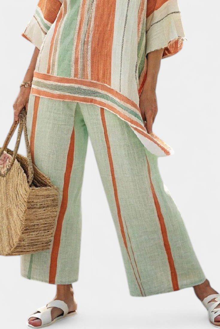 Noa - Elegante Asymmetrische Top & Wijde Broek