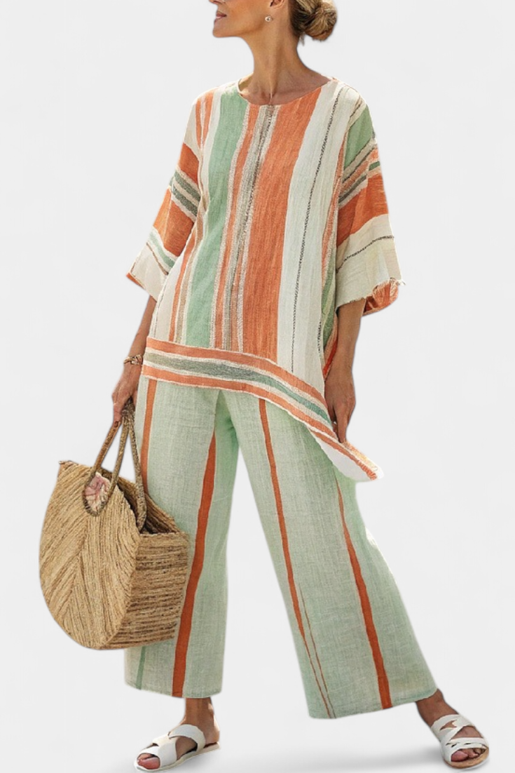 Noa - Elegante Asymmetrische Top & Wijde Broek