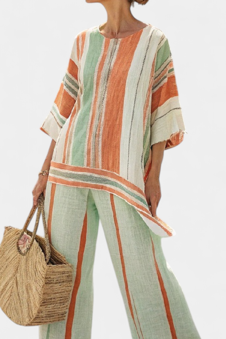 Noa - Elegante Asymmetrische Top & Wijde Broek