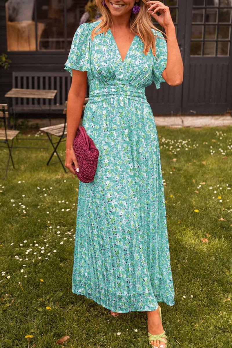 Denise - Elegante Lange Jurk met Bloemen