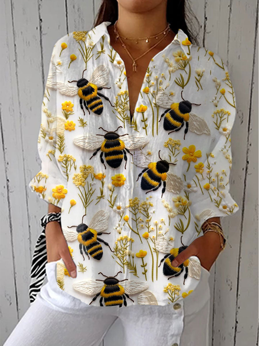 Fiorine – Gouden Bij Blouse