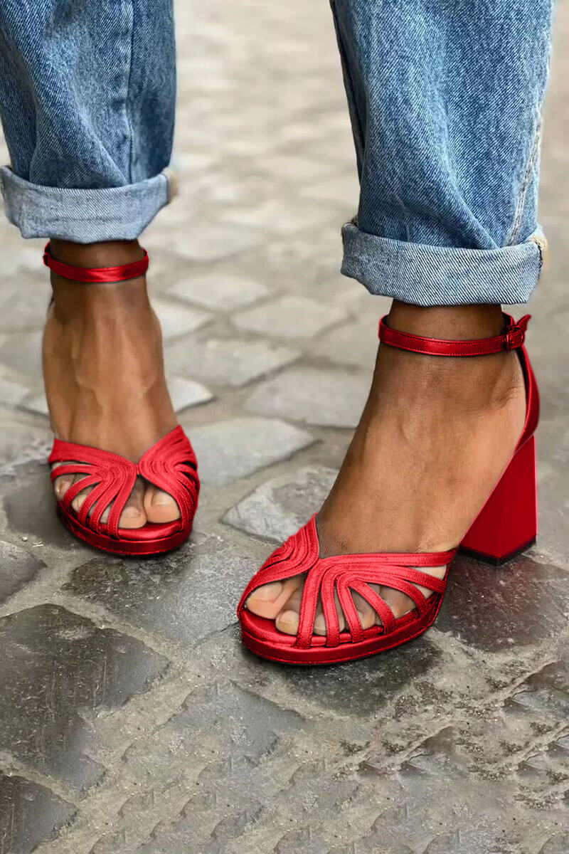 Bicolor Hak Sandalen