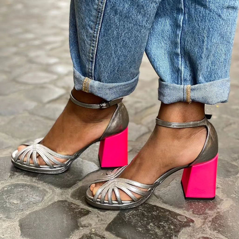 Marcella | Sandalen met Glanzende Hak