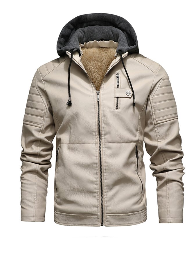 Daniel - Jas met Capuchon in Leerlook