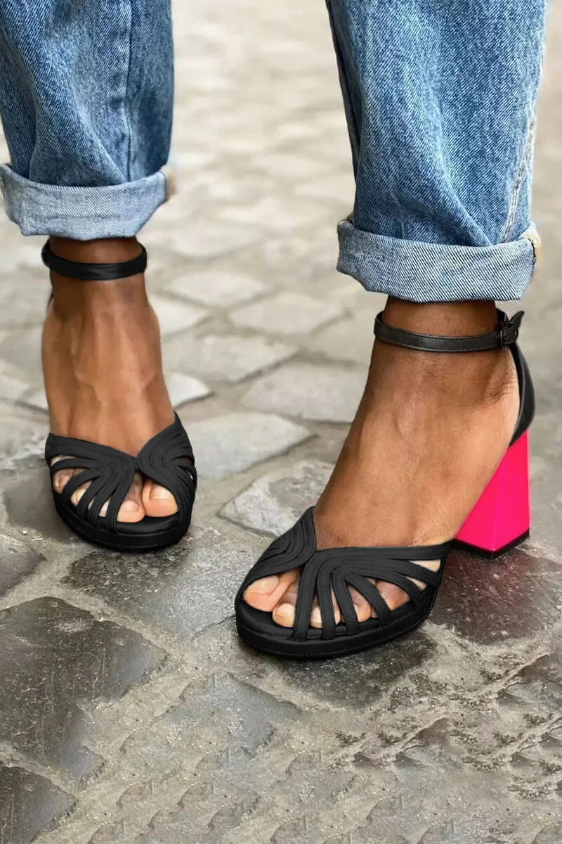 Bicolor Hak Sandalen