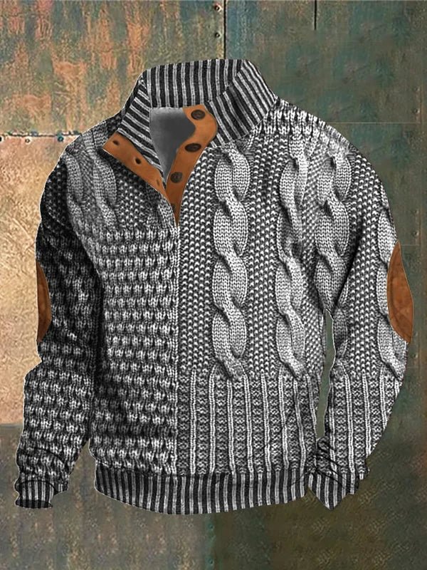VANDER | Bedrukte Herentrui met Retro Stijl en Ultiem Draagcomfort