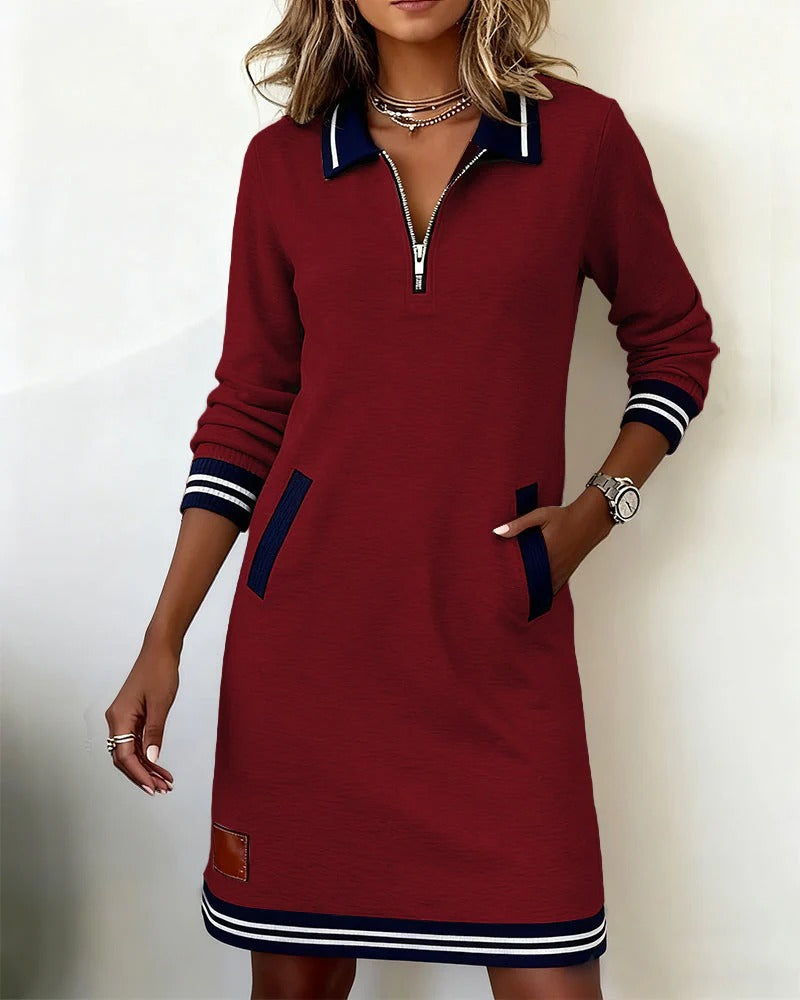 Chic | Lange Mouwen Katoenen Jurk
