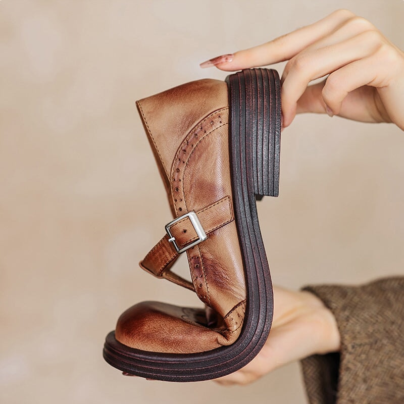 Marie - Elegante Leren Mary Janes