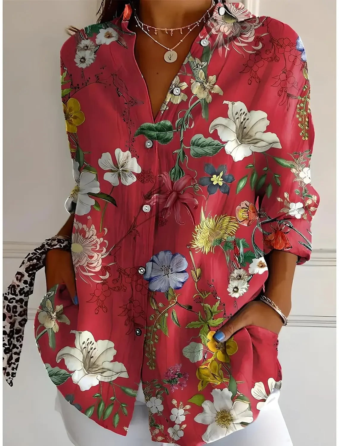 Liv - Levendige Artistieke Blouse met Knoopsluiting