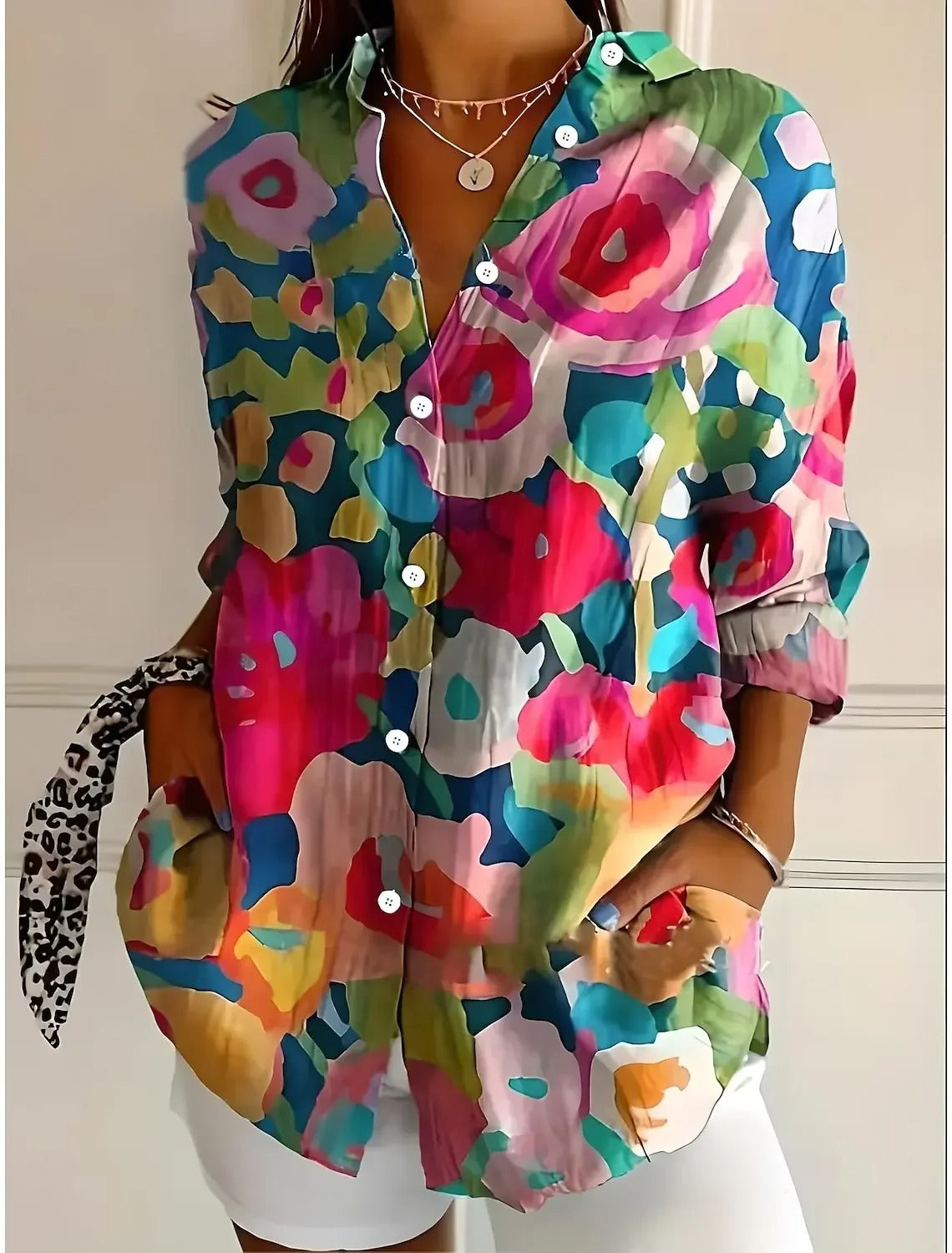 Liv - Levendige Artistieke Blouse met Knoopsluiting