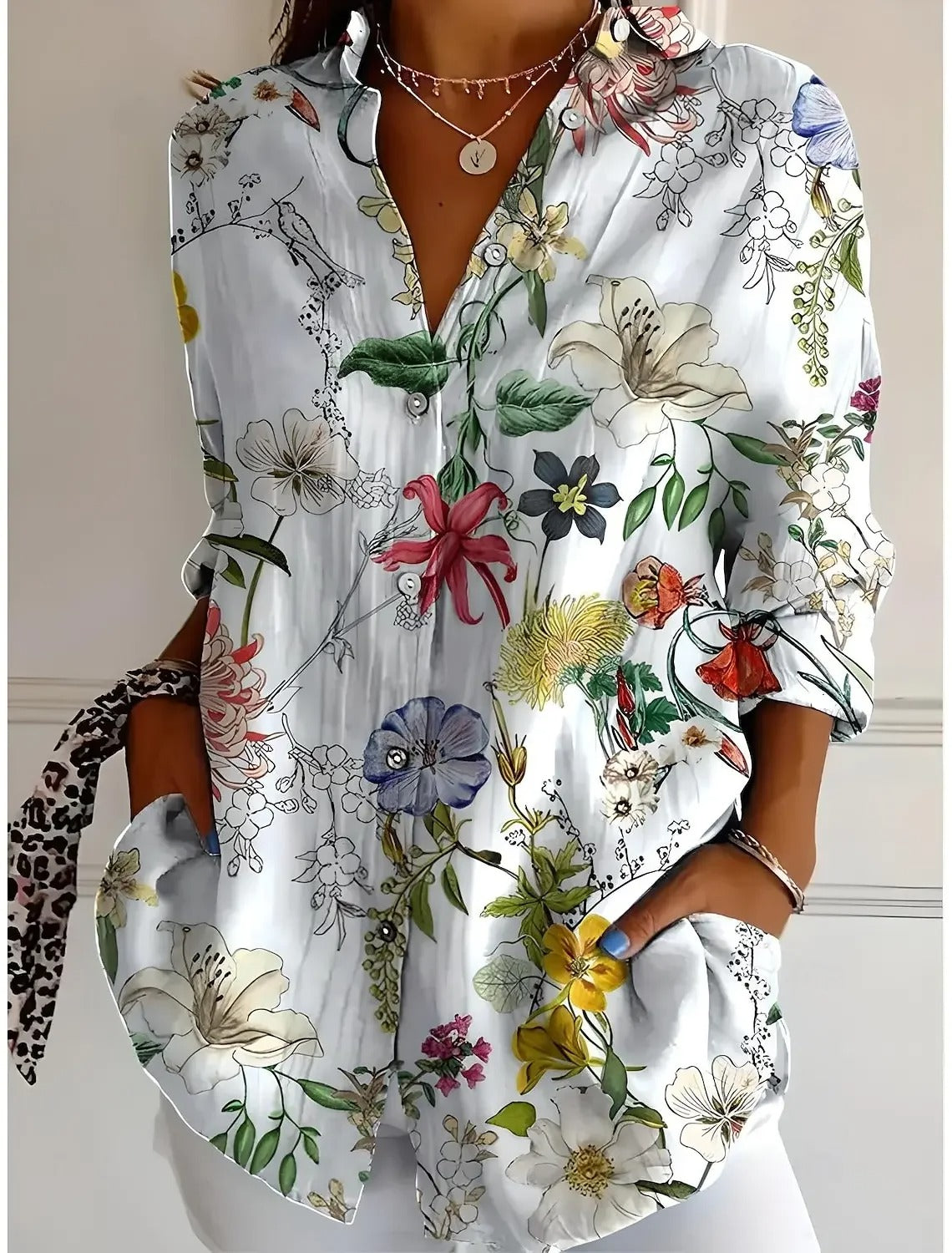 Liv - Levendige Artistieke Blouse met Knoopsluiting