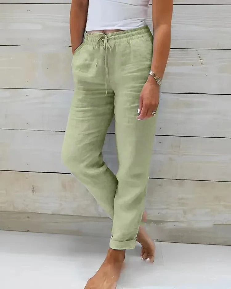 Mia -  Ademende Linnen Pantalon, Casual en Stijlvol